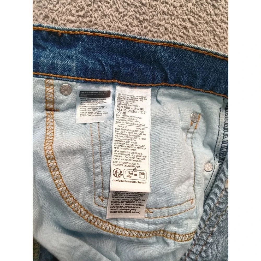 Levi's 505 Regular Fit Men's W34 L29 Blue Medium Wash Straight Leg Denim Jeans